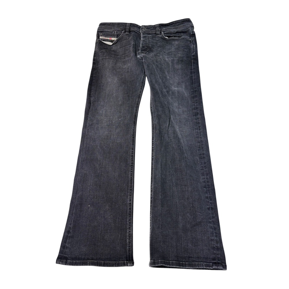 Diesel Viker Regular Straight Leg Jeans Mens 34x30 USA Washed Black Gray Stretch